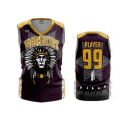 3915 WOMENS V NECK SLEEVELESS WARRIORS-1
