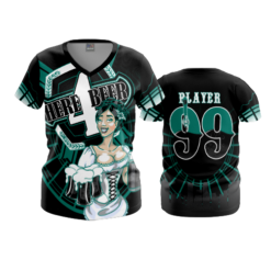 3513 WOMENS V NECK HERE-FOR-BEER-1