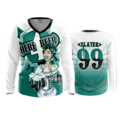 3513 WOMENS V NECK LONGSLEEVE HERE-FOR-BEER-2