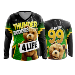 3919 WOMENS V NECK LONGSLEEVE THUNDER-BUDDIES-1
