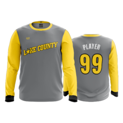 1953 MENS SPORT LONGSLEEVE LAKE-COUNTY-STARS-WHITE-GREY