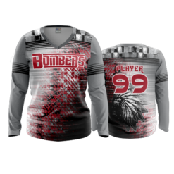 3931 WOMENS V NECK LONGSLEEVE BOMBERS-1