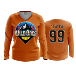 3930 WOMENS V NECK LONGSLEEVE WILD-ONES-2