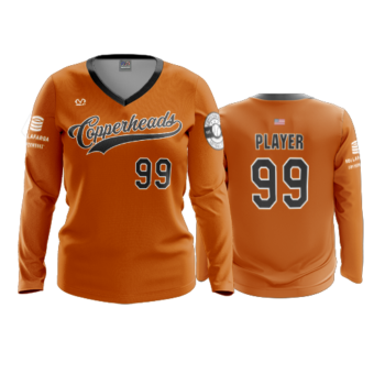 3927 WOMENS V NECK LONGSLEEVE COPPERHEADS-1