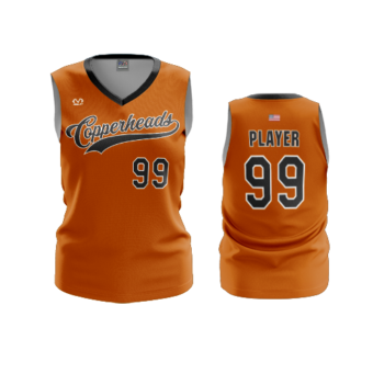 3927 WOMENS V NECK SLEEVELESS COPPERHEADS-1