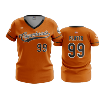 3927 WOMENS V NECK COPPERHEADS-1