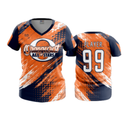3891 WOMENS V NECK ORANGECREST-ALL-STARS-2