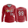3674 WOMENS V NECK LONGSLEEVE CARDINALS-THE-LOU
