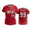 3674 WOMENS 2 BUTTON SCOOP NECK CARDINALS-THE-LOU