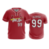 3674 MENS 2 BUTTON SCOOP NECK CARDINALS-THE-LOU
