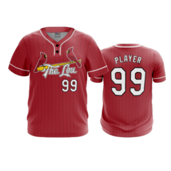 3674 MENS 2 BUTTON SCOOP NECK CARDINALS-THE-LOU