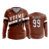 2568 WOMENS V NECK LONGSLEEVE WORMS-ROLLER-HOCKEY-1