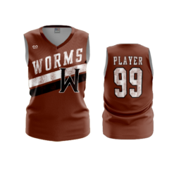 2568 WOMENS V NECK SLEEVELESS WORMS-ROLLER-HOCKEY-1