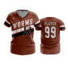 2568 WOMENS V NECK WORMS-ROLLER-HOCKEY-1