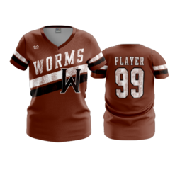 2568 WOMENS V NECK WORMS-ROLLER-HOCKEY-1