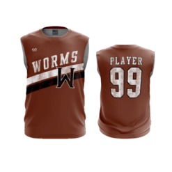 2568 MENS SPORT CREW NECK SLEEVELESS WORMS-ROLLER-HOCKEY-1