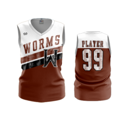 2568 WOMENS V NECK SLEEVELESS WORMS-ROLLER-HOCKEY-2