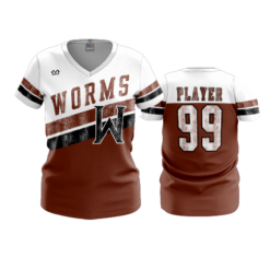 2568 WOMENS V NECK WORMS-ROLLER-HOCKEY-2