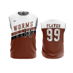 2568 MENS SPORT CREW NECK SLEEVELESS WORMS-ROLLER-HOCKEY-2