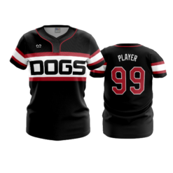 3464 WOMENS NO BUTTON SCOOP NECK RED-DOGS-1