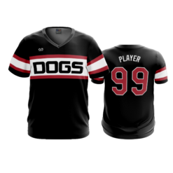 3464 MENS SPORT V NECK RED-DOGS-1