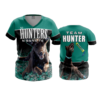 3951 WOMENS V NECK TEAM-HUNTER-1