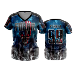 3197 WOMENS V NECK FUBAR-AMERICA-1