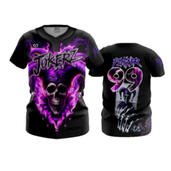 3826 WOMENS NO BUTTON SCOOP NECK JOKERZ-ALL-BLACK