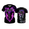 3826 WOMENS 2 BUTTON SCOOP NECK JOKERZ-ALL-BLACK