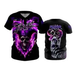3826 WOMENS 2 BUTTON SCOOP NECK JOKERZ-ALL-BLACK