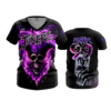 3826 WOMENS V NECK JOKERZ-ALL-BLACK