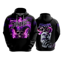 3826 UNISEX FLEECE HOODY JOKERZ-ALL-BLACK