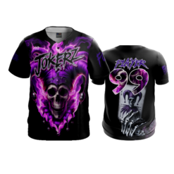 3826 MENS FULL BUTTON DOWN JOKERZ-ALL-BLACK