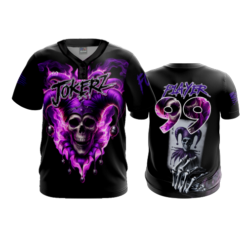 3826 MENS 2 BUTTON SCOOP NECK JOKERZ-ALL-BLACK