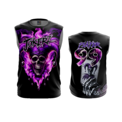 3826 MENS SPORT CREW NECK SLEEVELESS JOKERZ-ALL-BLACK