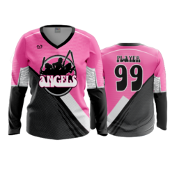 3957 WOMENS V NECK LONGSLEEVE ENOCHS-ANGELS-1