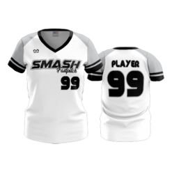 3170 WOMENS V NECK SMASH-FP-BLACK-WHITE-ADD