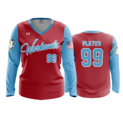 3983 WOMENS V NECK LONGSLEEVE WARHAWKS-2