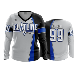 3984 WOMENS V NECK LONGSLEEVE FLATLINE-3