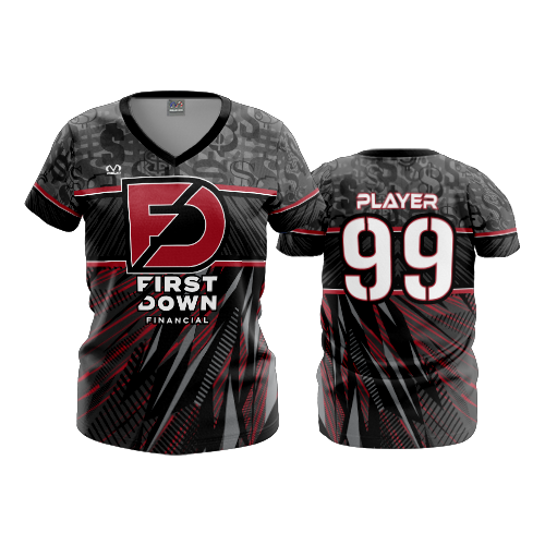 3988 WOMENS V NECK FIRST-DOWN-FINANCIAL-1