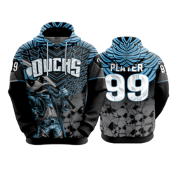 2217 UNISEX FLEECE HOODY DUCKS-CARD-COL-BLACK-2