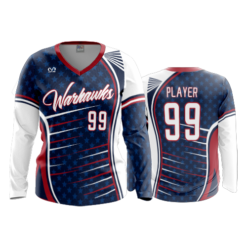 3983 WOMENS V NECK LONGSLEEVE WARHAWKS-FP-1