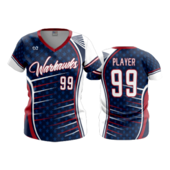 3983 WOMENS V NECK WARHAWKS-FP-1