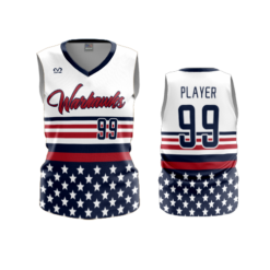 3983 WOMENS V NECK SLEEVELESS WARHAWKS-FP-2