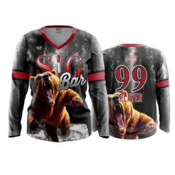 3990 WOMENS V NECK LONGSLEEVE SIG-BAR-1