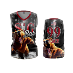 3990 WOMENS V NECK SLEEVELESS SIG-BAR-1