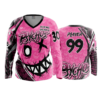 3871 WOMENS V NECK LONGSLEEVE PSYCHOS-PINK-1