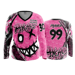 3871 WOMENS V NECK LONGSLEEVE PSYCHOS-PINK-1