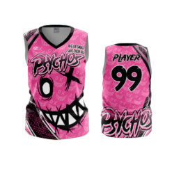 3871 WOMENS V NECK SLEEVELESS PSYCHOS-PINK-1