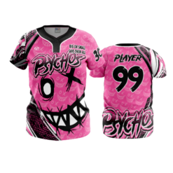 3871 WOMENS NO BUTTON SCOOP NECK PSYCHOS-PINK-1